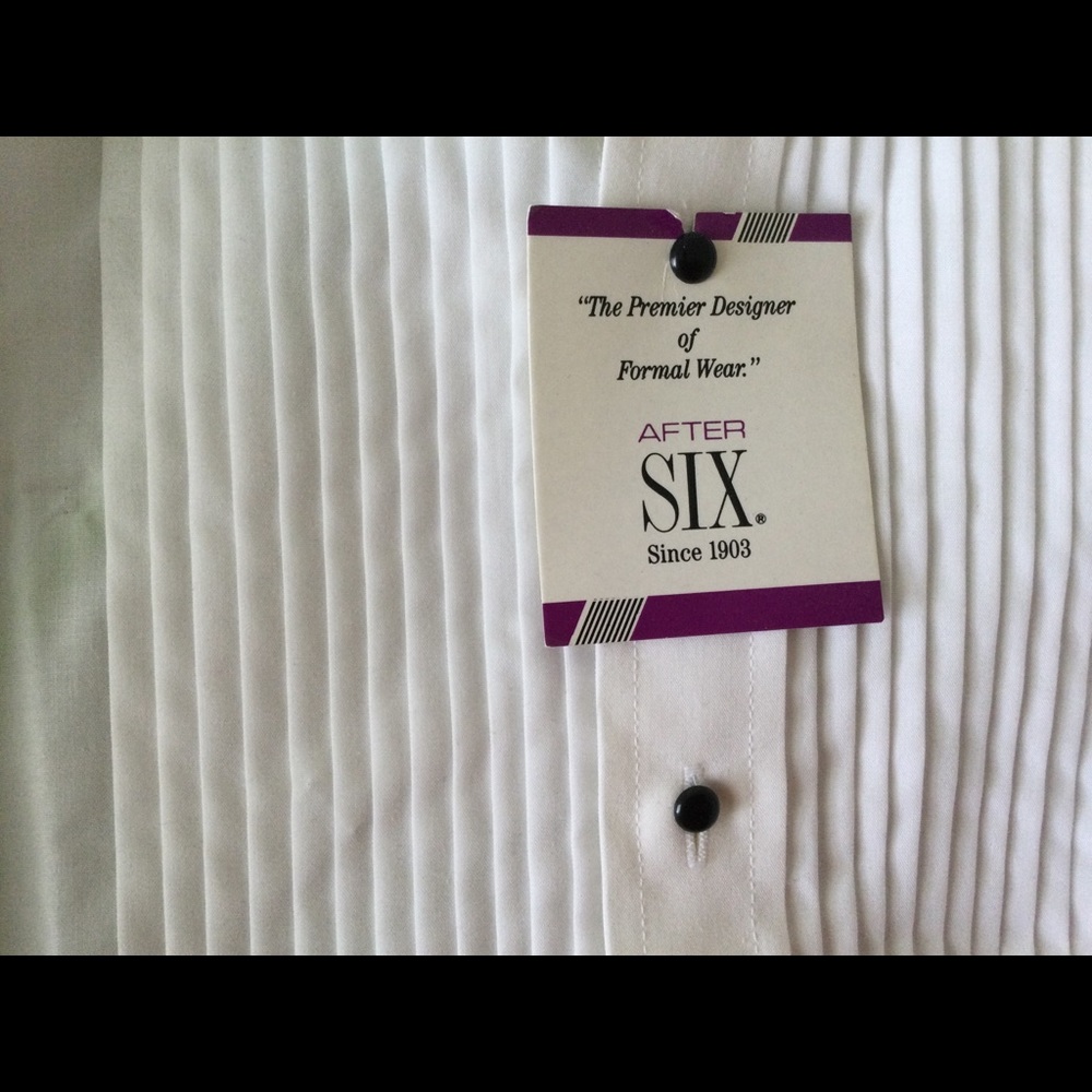 Men's formal white dress shirt size 17 prom wedding